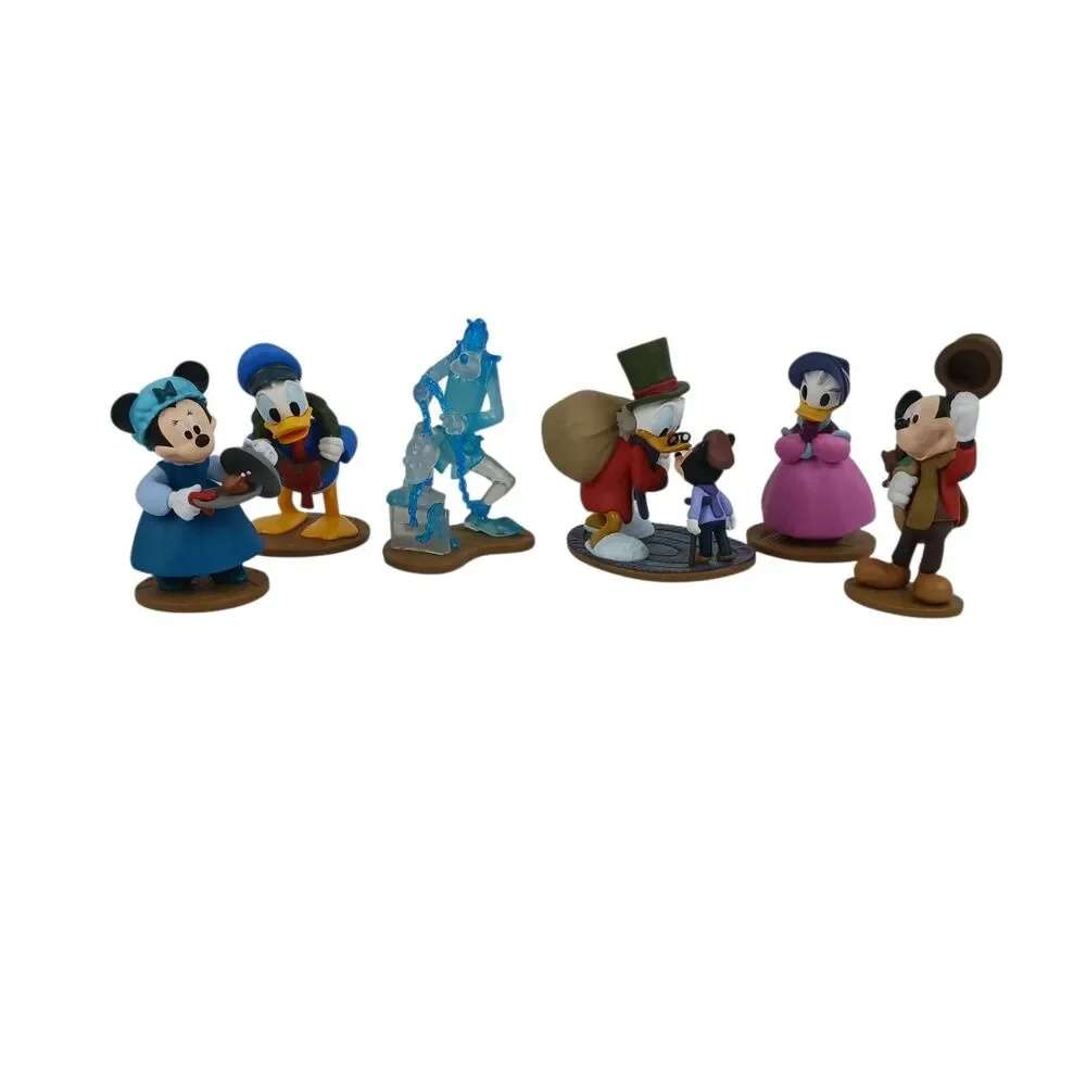 Disney Store Mickey's Christmas Carol Play Set Goofy Donald Scrooge McDuck 6 Fig